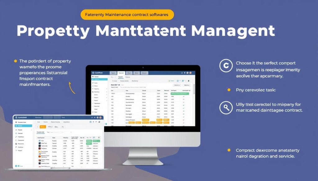 Property maintenance contract management software interface