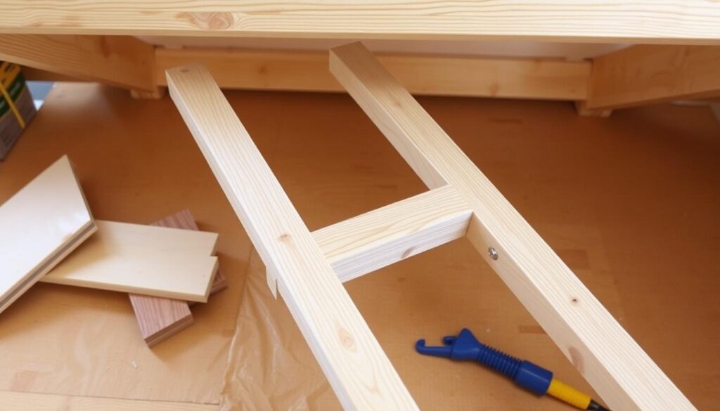 Solid pine lumber for bunk bed ladder repair