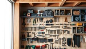 create bolt-and-screw organiser wall