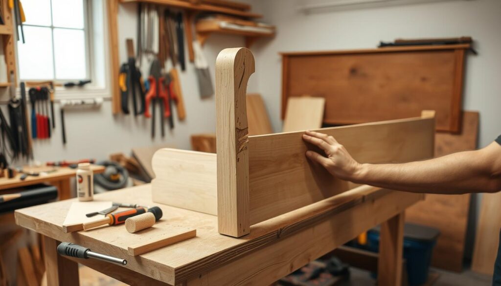 fix cracked wooden headboard