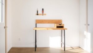 install folding workbench against wall