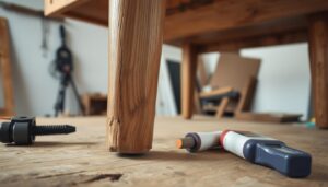 re-glue loose table-leg joints