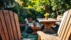 re-stain weathered patio furniture