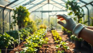 replace broken greenhouse pane