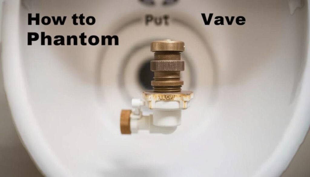 A close-up view of a faulty flapper valve from a toilet tank, showcasing its worn and damaged components. The valve is positioned in the foreground, with a soft, diffused lighting illuminating its intricate mechanisms. In the middle ground, the interior of the toilet tank is visible, providing context and highlighting the valve's placement within the system. The background is softly blurred, maintaining the focus on the faulty valve. The image conveys a sense of technical detail and problem-solving, aligning with the subject of troubleshooting a phantom flush issue.