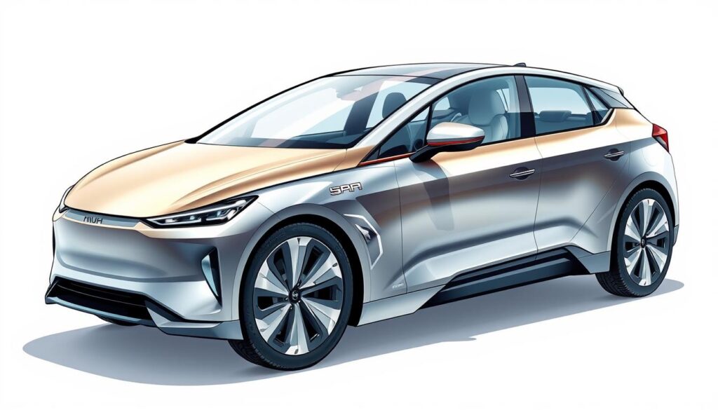 Generate an image of a hybrid vehicle using NiMH batteries