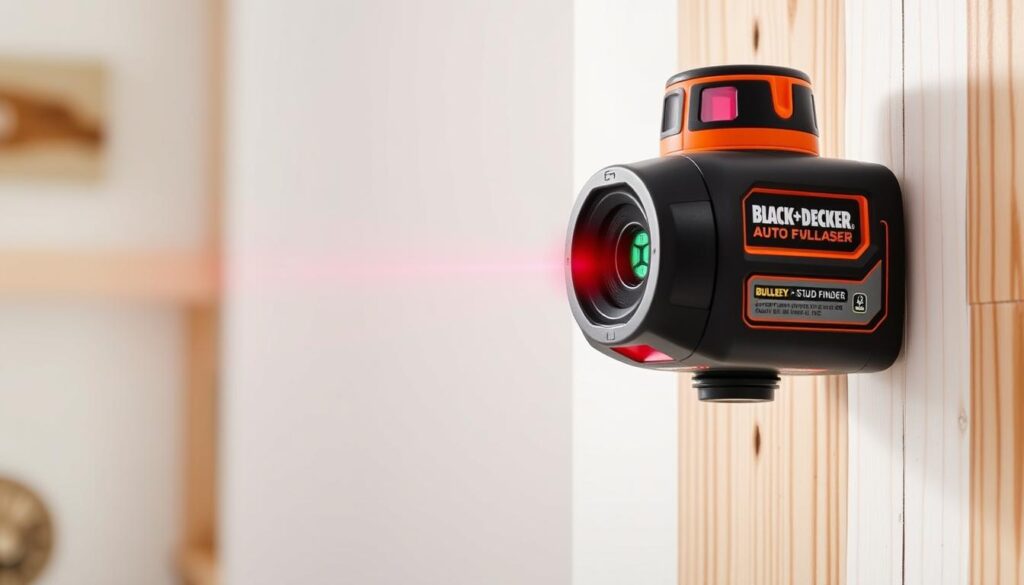 Generate an image of the Black + Decker BullsEye Auto Leveling Laser stud finder