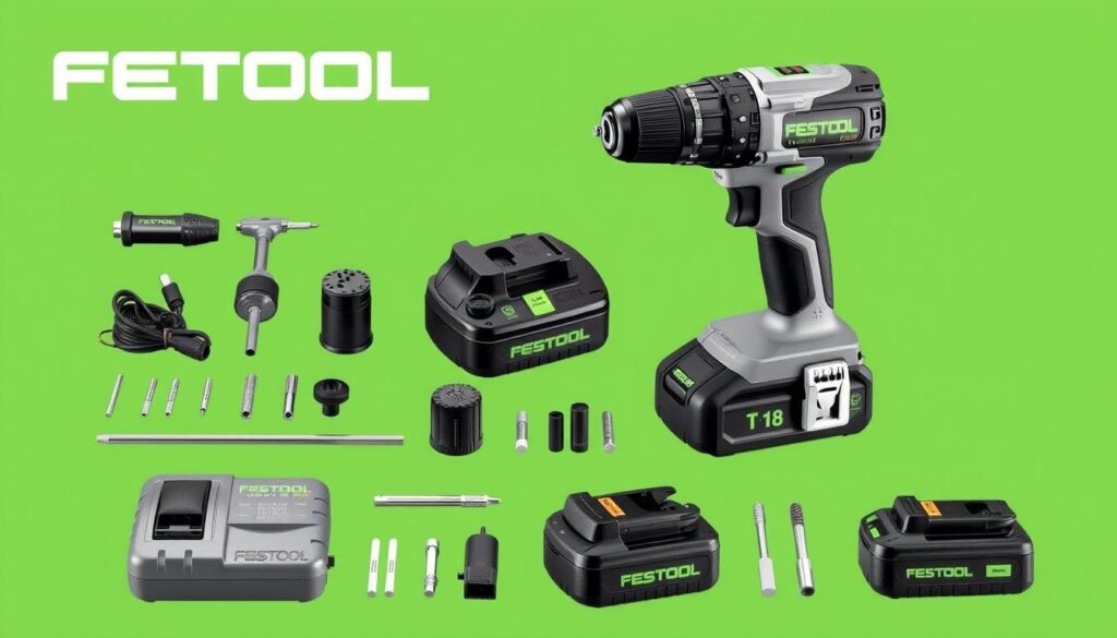 Generate an image of the Festool T18 cordless drill kit