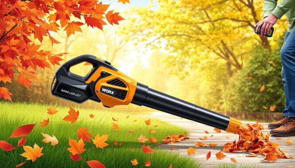 Generate an image of the Worx WG543E LeafJet cordless leaf blower