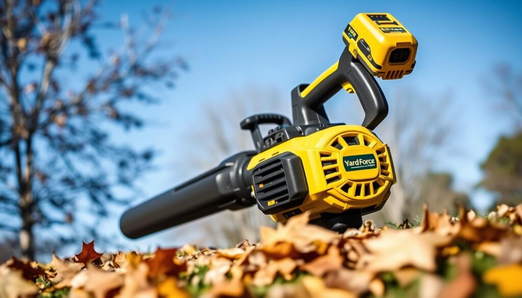 Generate an image of the Yard Force LB G18 cordless leaf blower