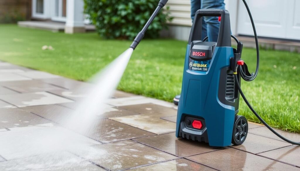 Image of Bosch EasyAquatak 120 pressure washer in use