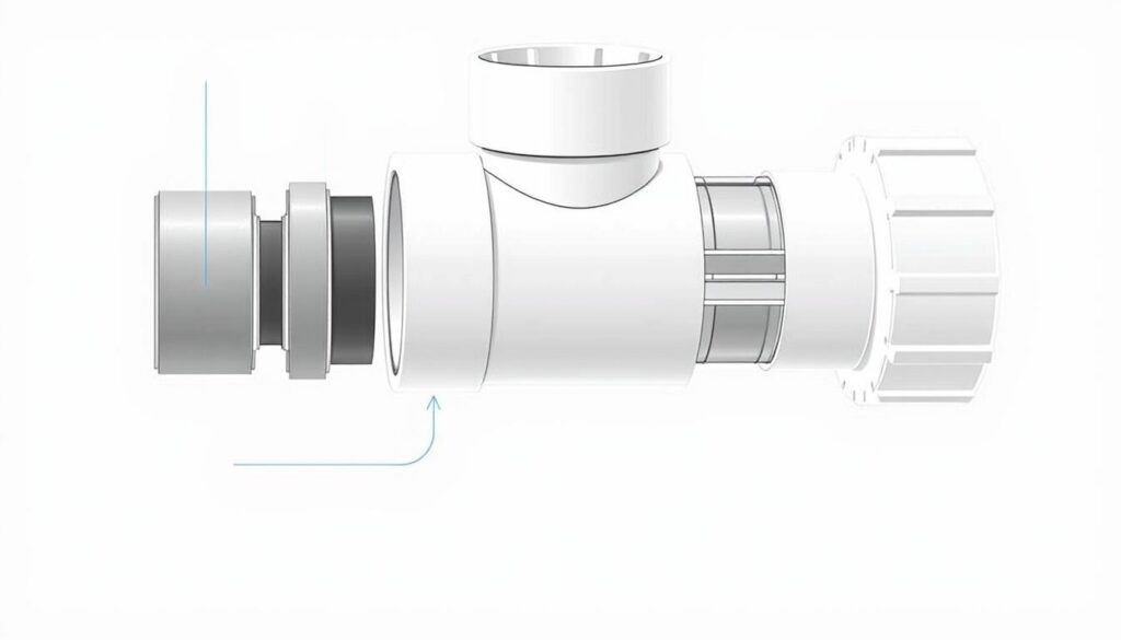 Image of PVC pipe and fittings with 50mm diameter