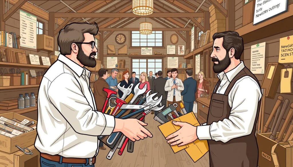 Image of a person consigning tools to an auction house in Newcastle