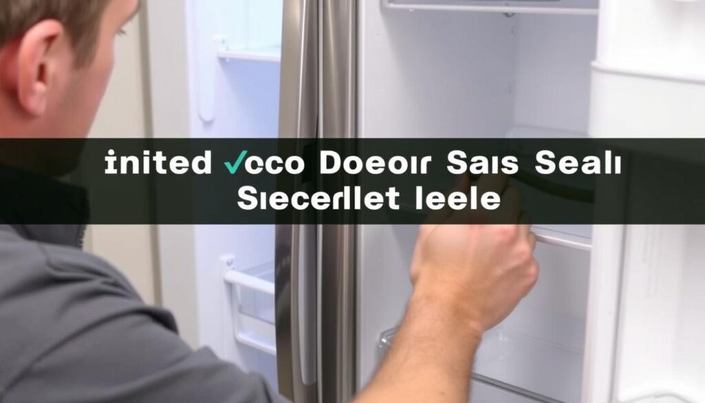 Image of a person holding a fridge door gasket seal replacement