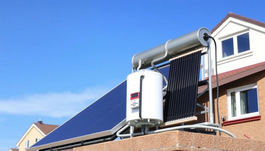Image of a solar hot water system installation