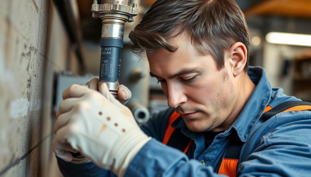 Image of a technician performing drain repair