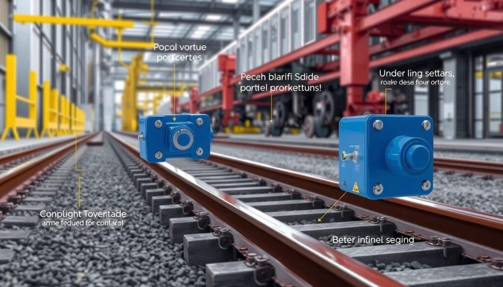 Image of track-mounted anti-lift blocks