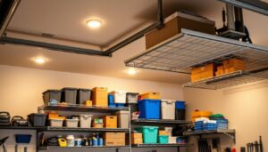 install overhead storage racks garage
