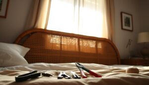 reattach loose cane headboard