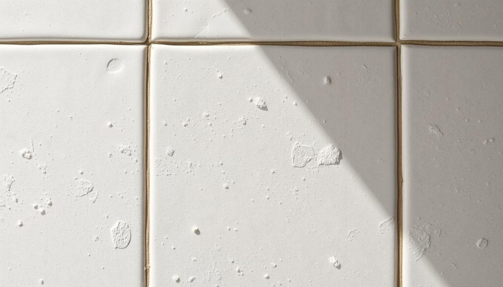remove limescale stains from tiles