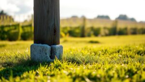 replace broken fence-post concrete spur